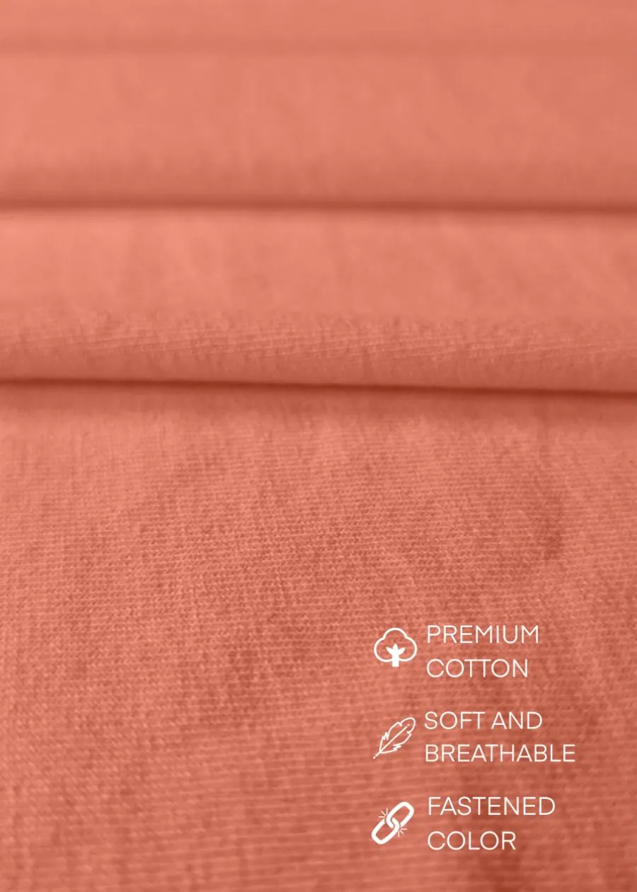 Solid Men Half Sleeve T-Shirt - Salmon Pink