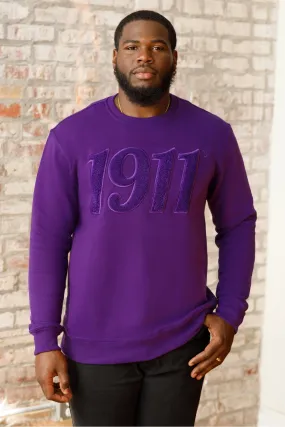 Solid Purple 1911 Chenille Sweatshirt