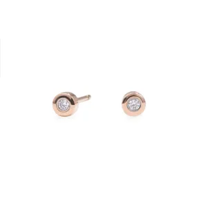 Stainless 3mm round stone stud earrings