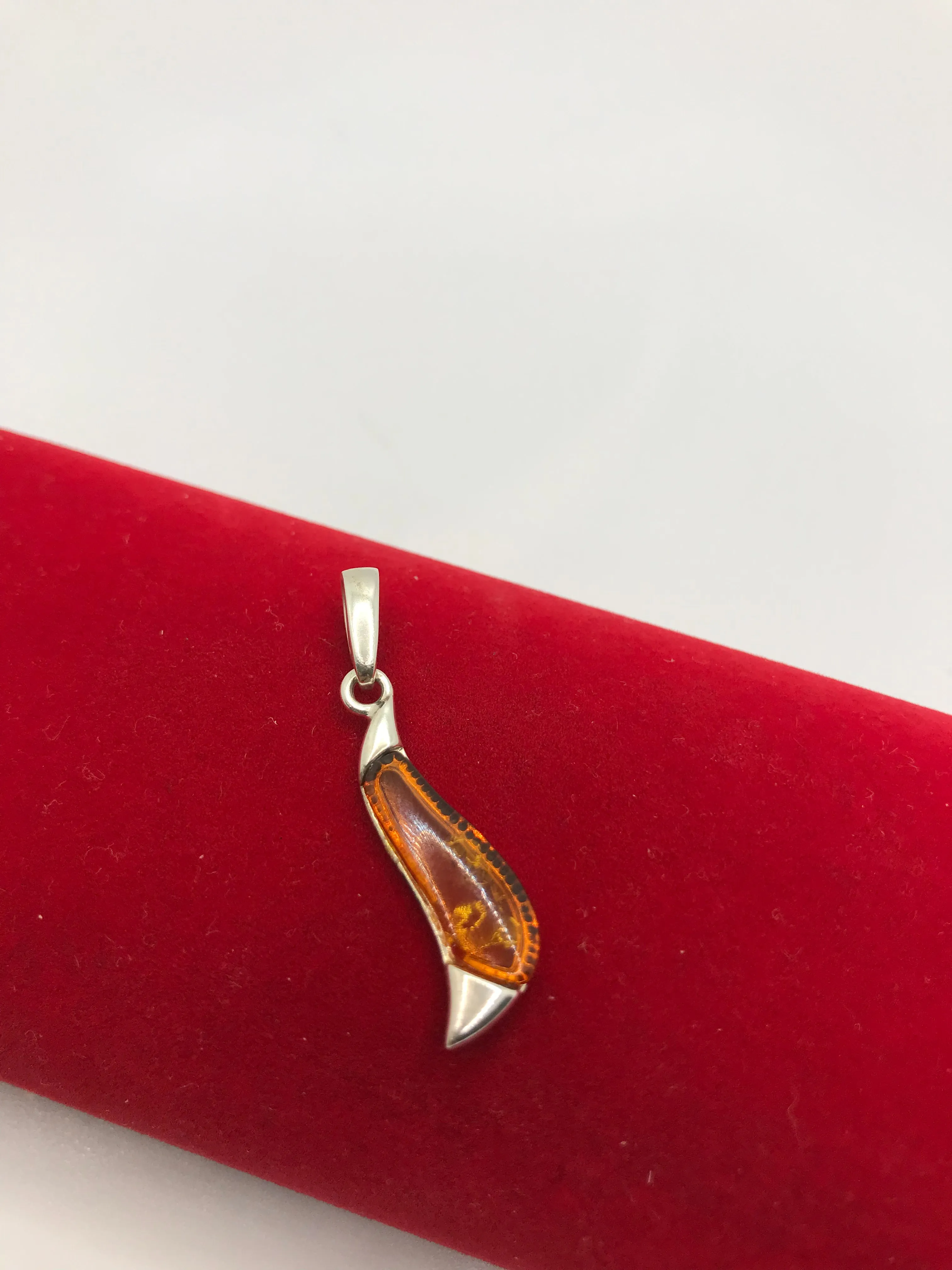 Sterling silver amber pendants