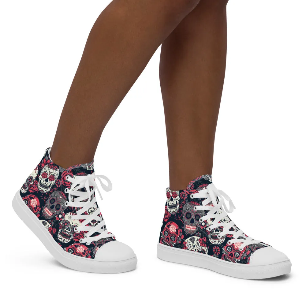 Sugar Skull Women’s High Top Canvas Shoes