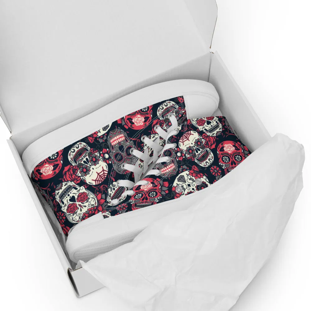 Sugar Skull Women’s High Top Canvas Shoes