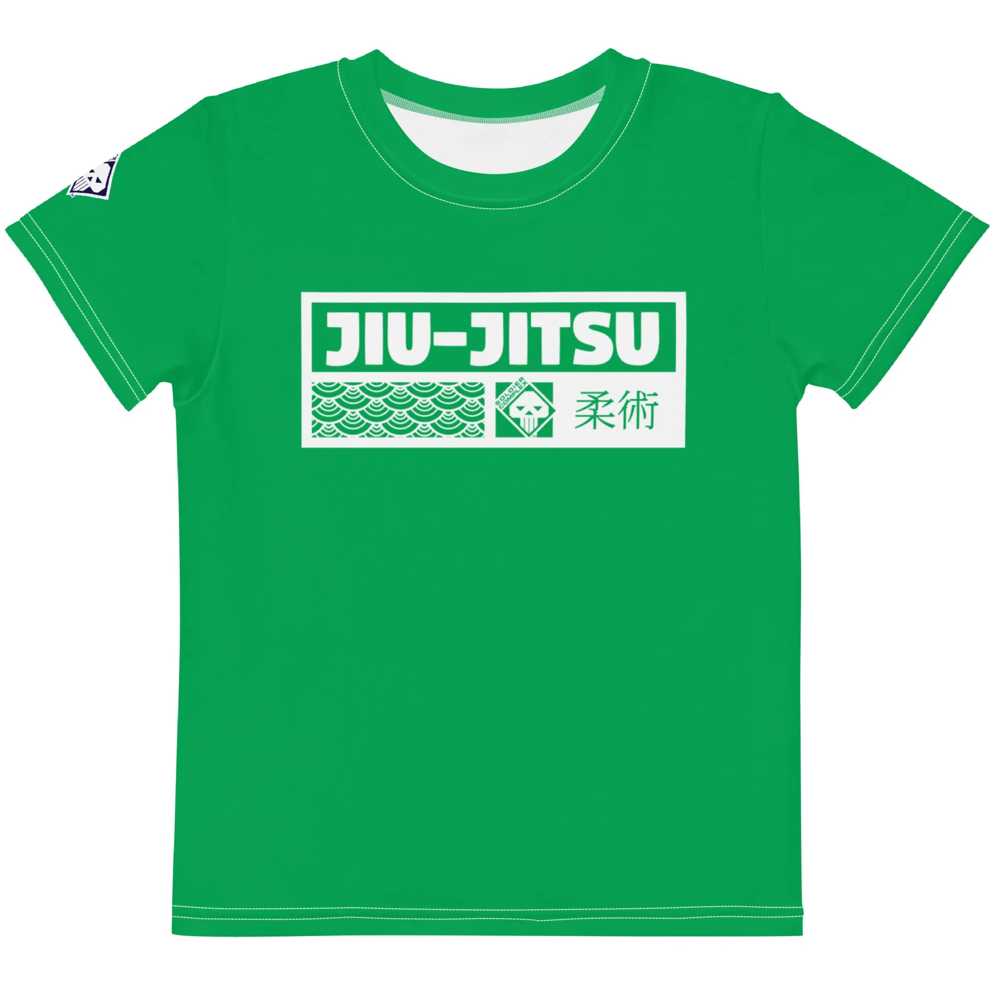 Sun-Safe Style: Girl's Short Sleeve Jiu-Jitsu Rash Guard - Jade