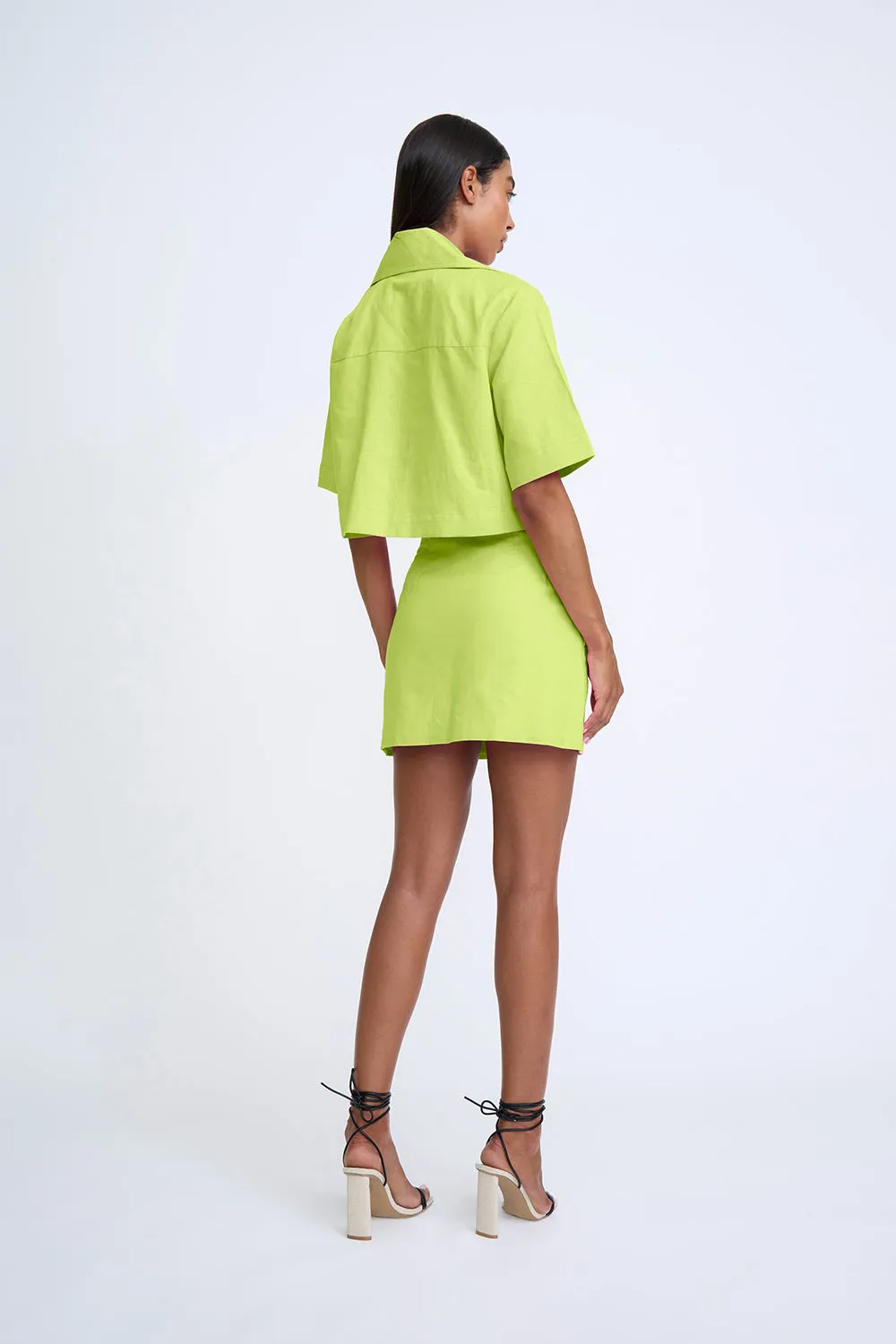 Sunny Lime Pocket Crop Shirt | Final Sale - Sunny Lime