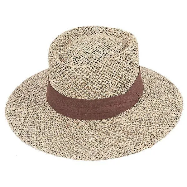 Sunshade Flat Brim Straw Hat 04031752C