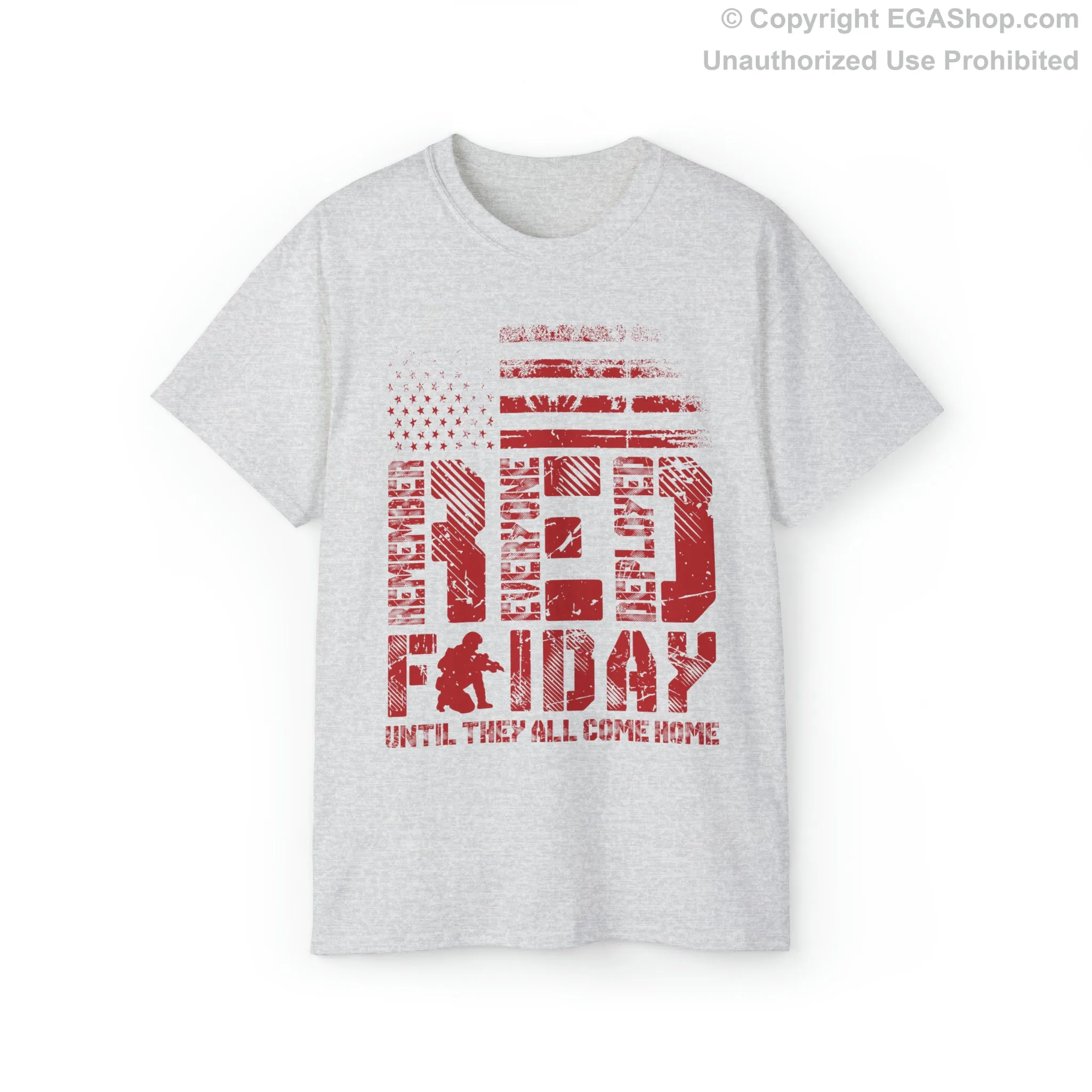 T-Shirt, Unisex: Red Friday with Kneeling Service Member