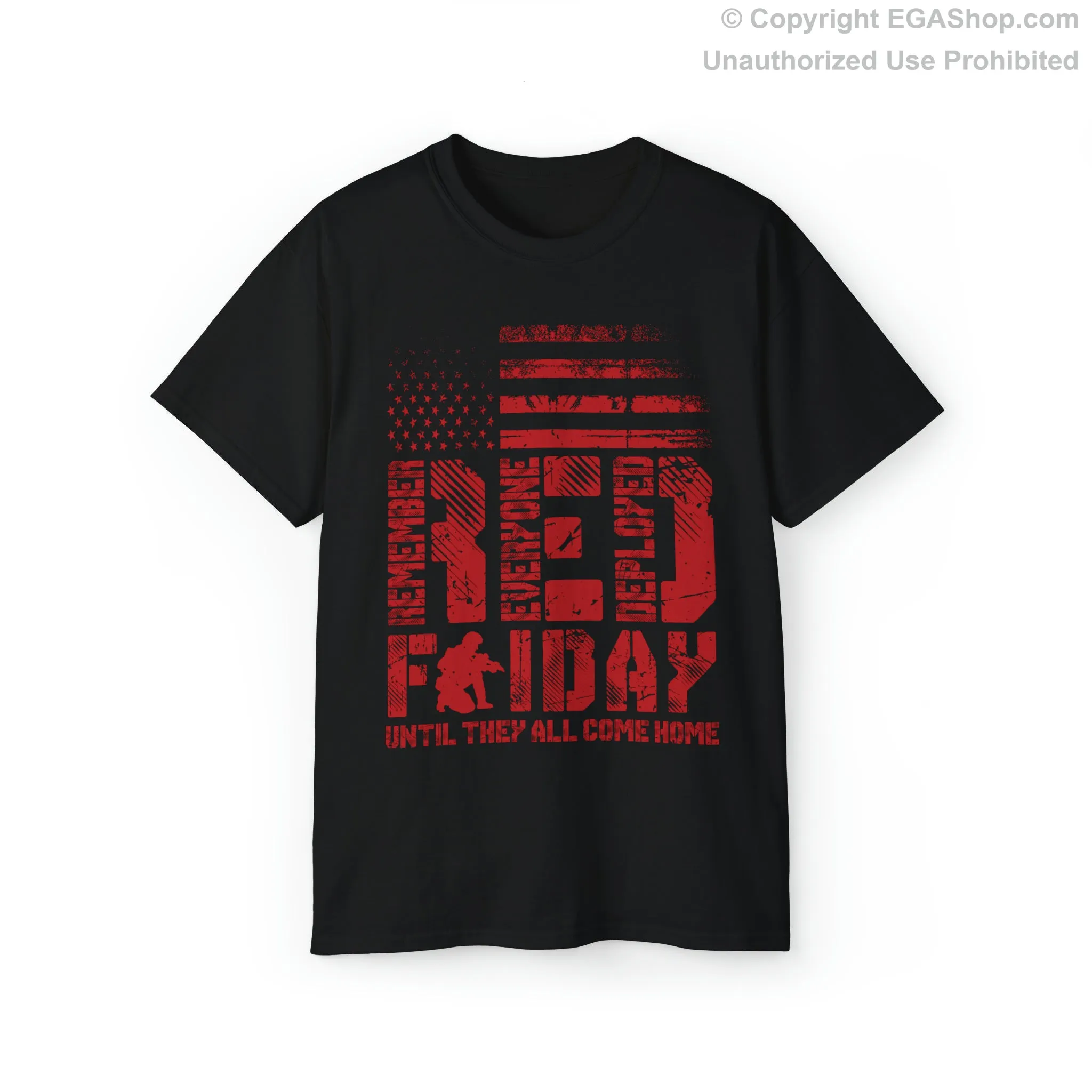 T-Shirt, Unisex: Red Friday with Kneeling Service Member