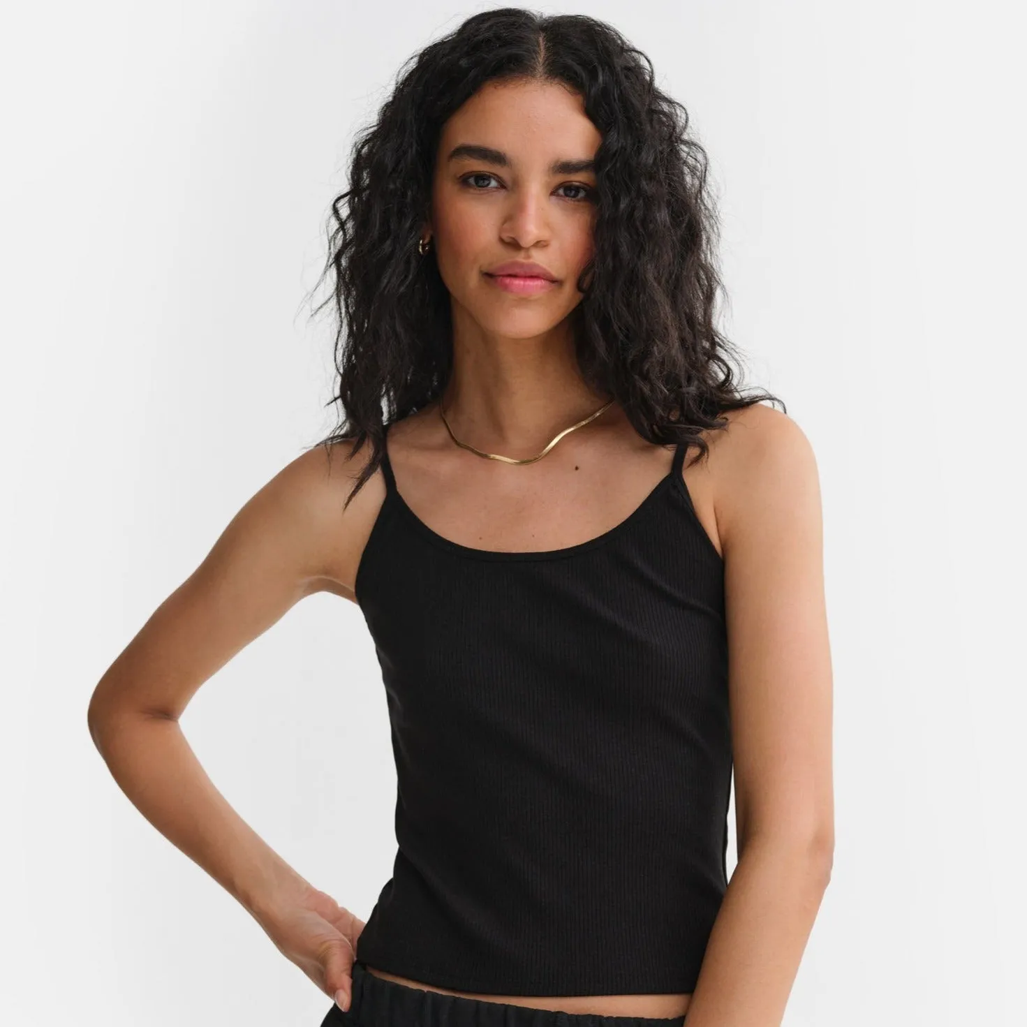 Tencel Rib Spaghetti Tank