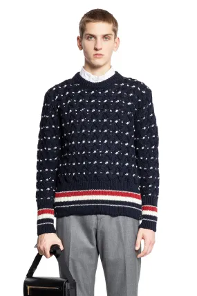 THOM BROWNE MAN BLUE KNITWEAR