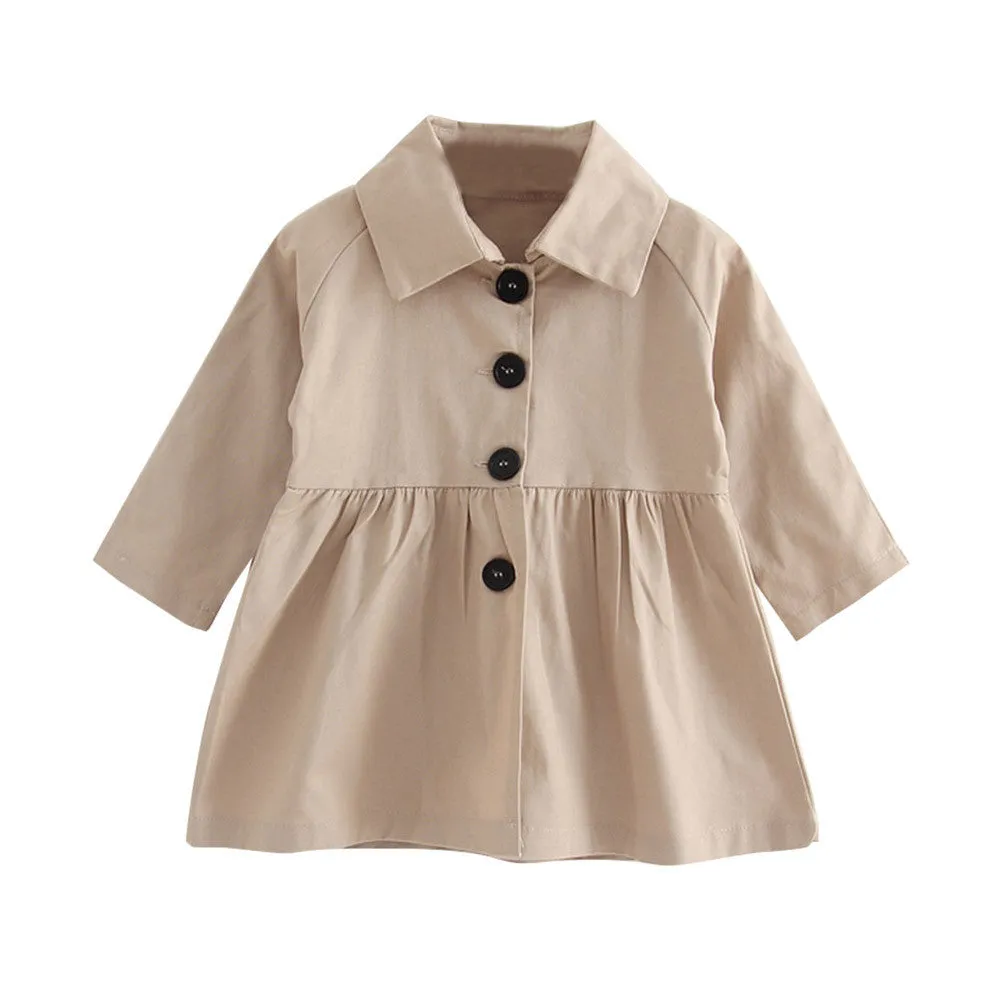 Toddler Girl's Button Up Pea Coat