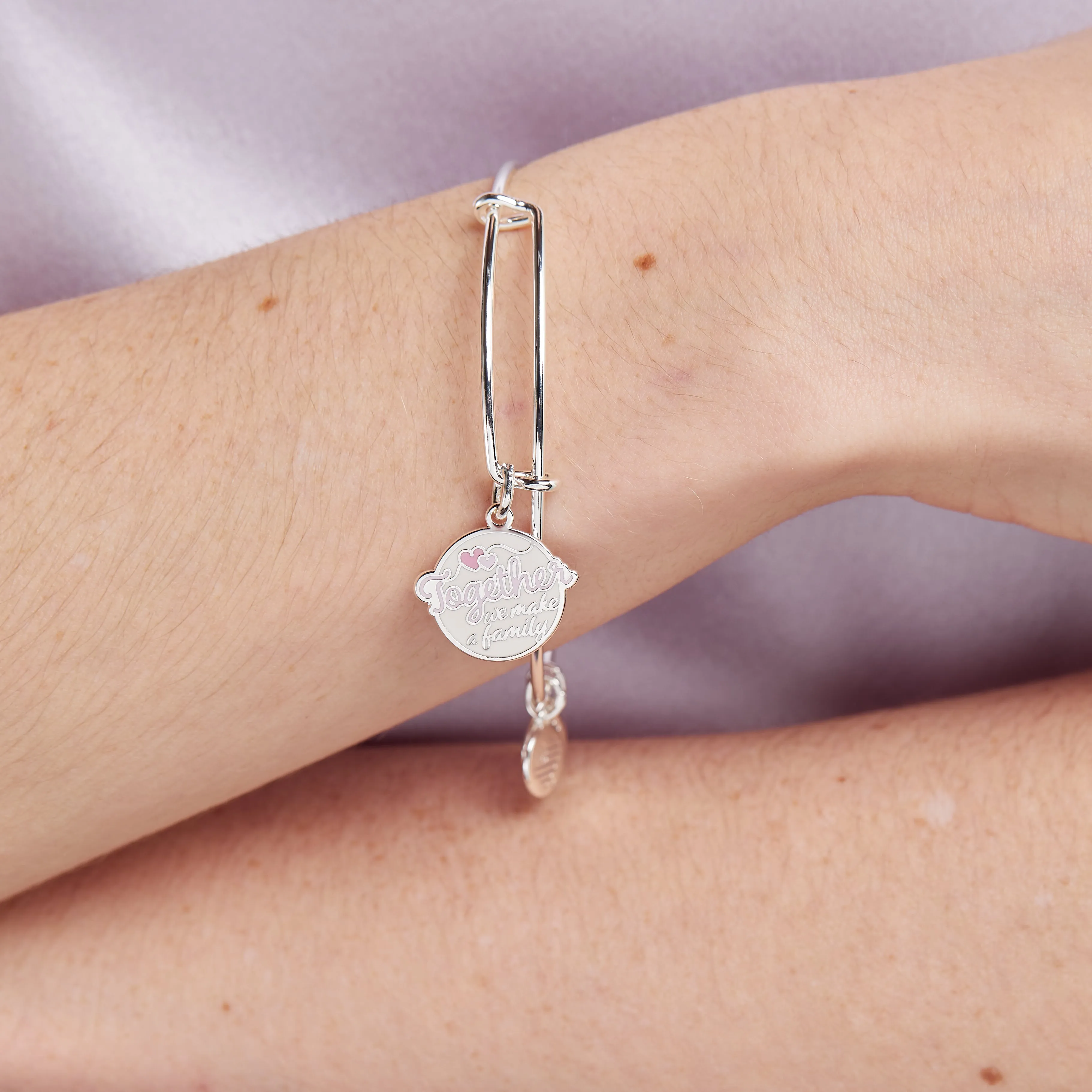 'Together We Make a Family' Charm Bangle Bracelet