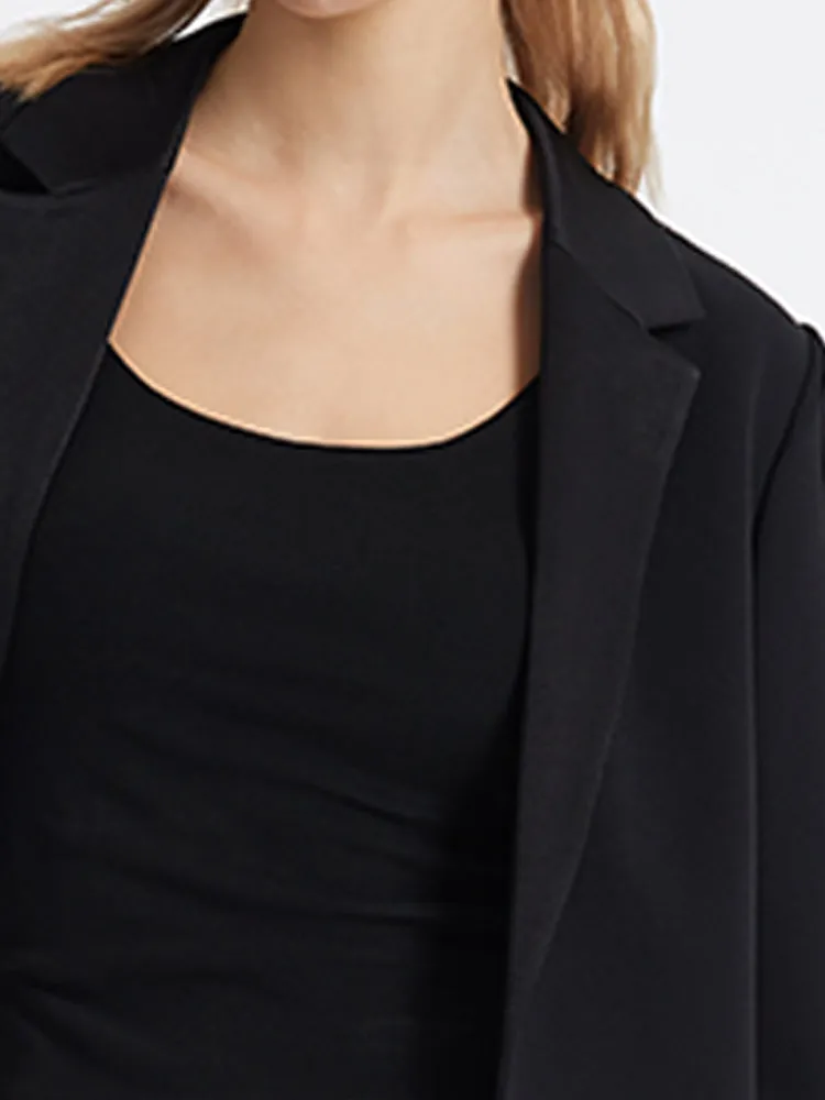 Triacetate 3/4 Sleeves Women Blazer With Rope Belt