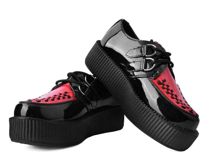 T.U.K BLACK/RED PATENT VIVA MONDO CREEPER