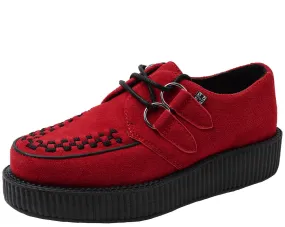 T.U.K RED SUEDE VIVA LOW CREEPER