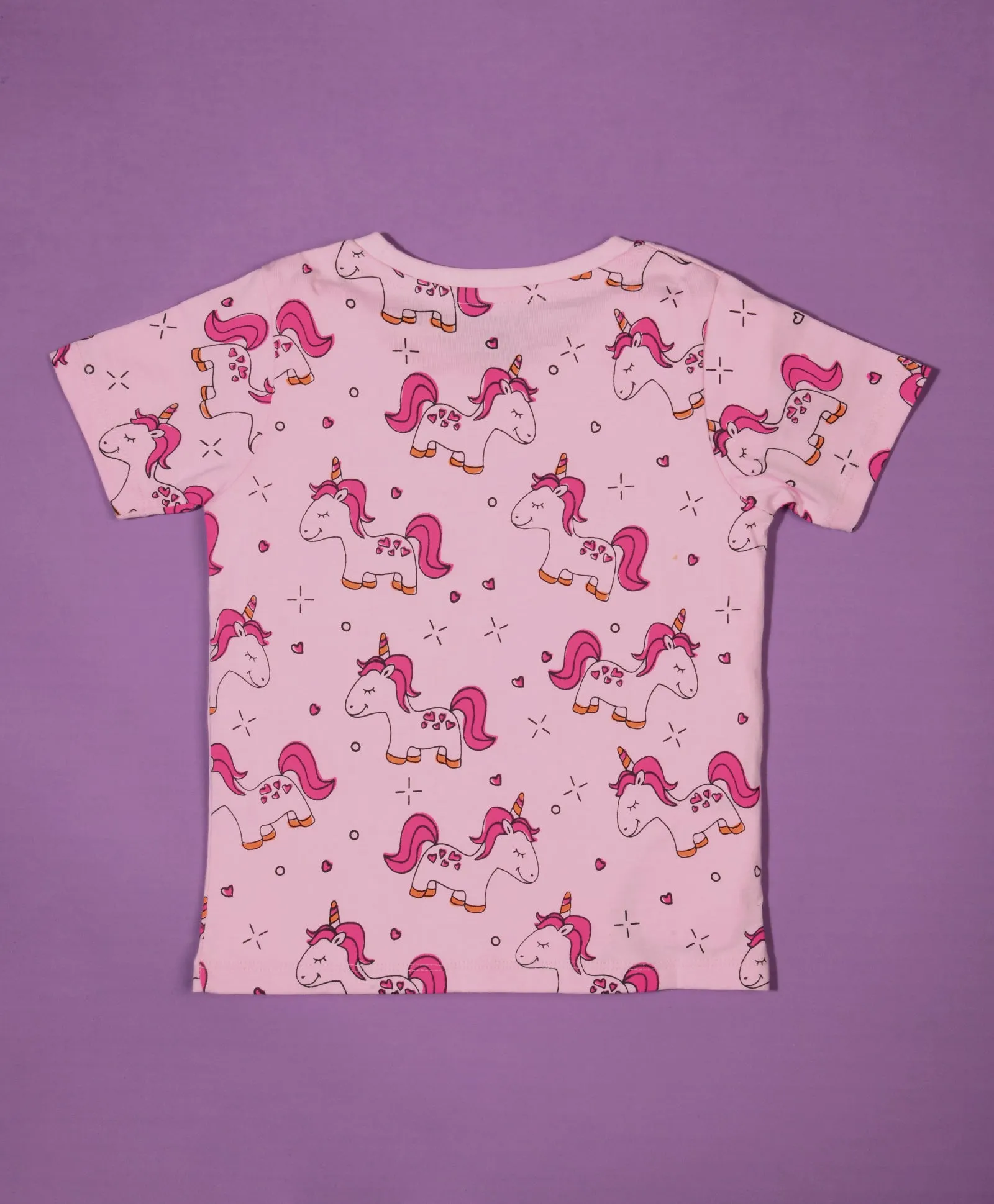 Unicorn Pattern Half Sleeves T-Shirt & Shorts Set