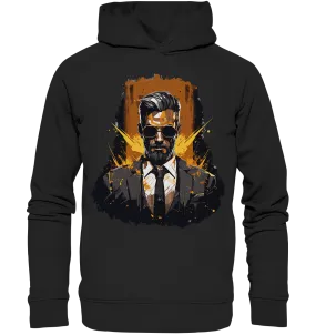 Unisex Bio-Hoodie mit Gentleman Motiv „Der Consultant“