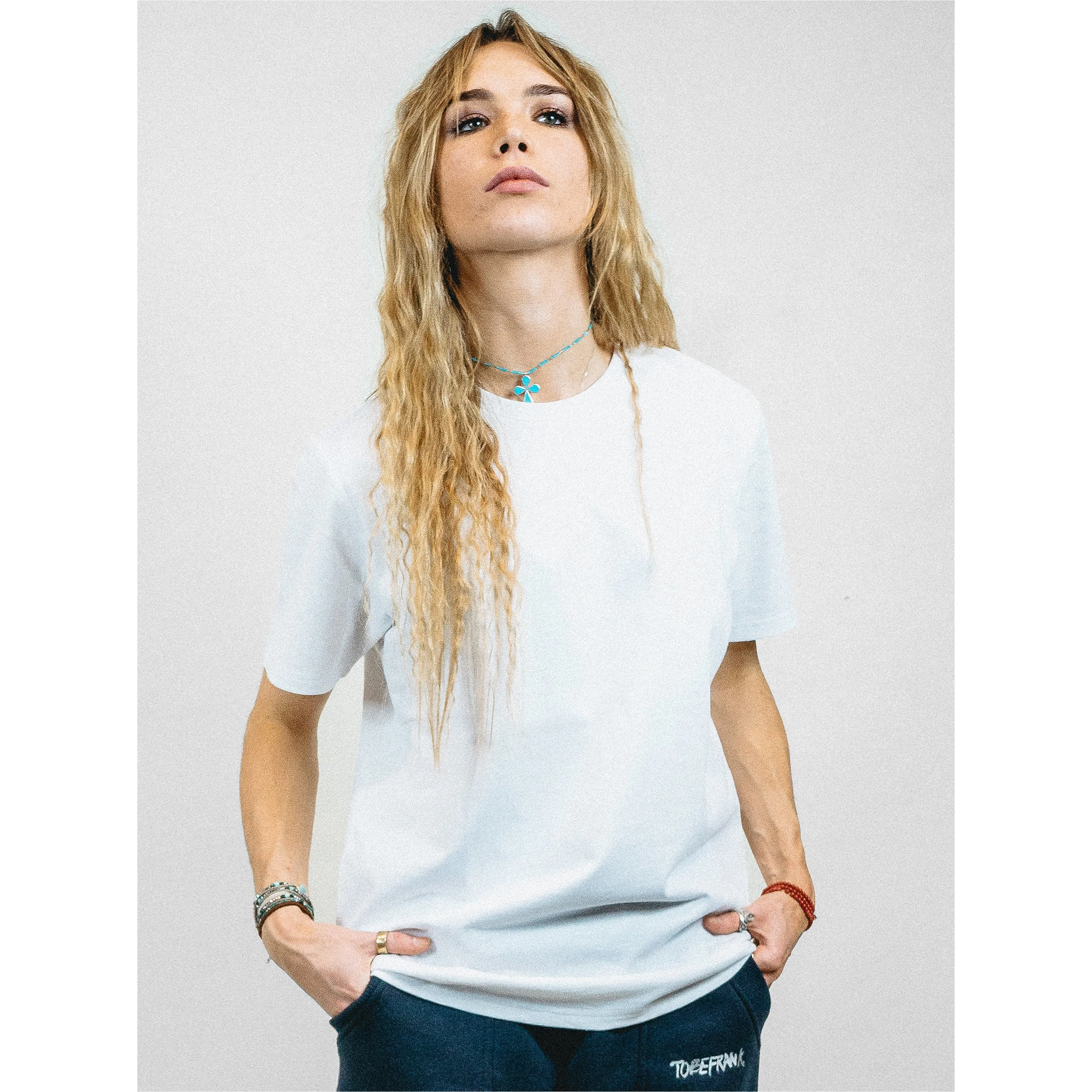 UNISEX BROWER TEE IN WHITE