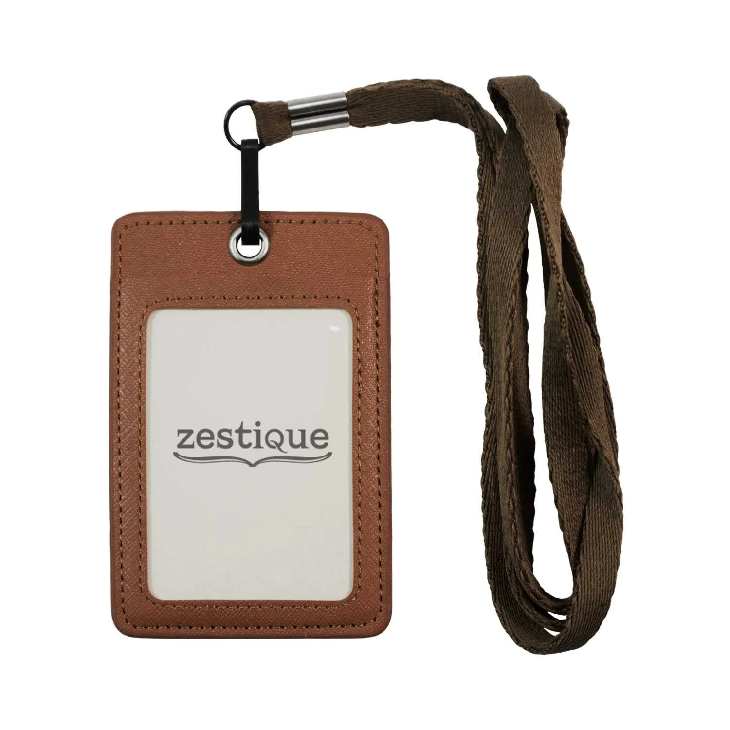 Unisex ID & Credit Cards Holder Wallet with Lanyard - Brown