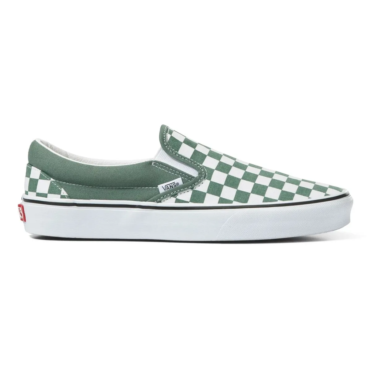 Vans Unisex Classic Slip On Duck Green Checkerboard