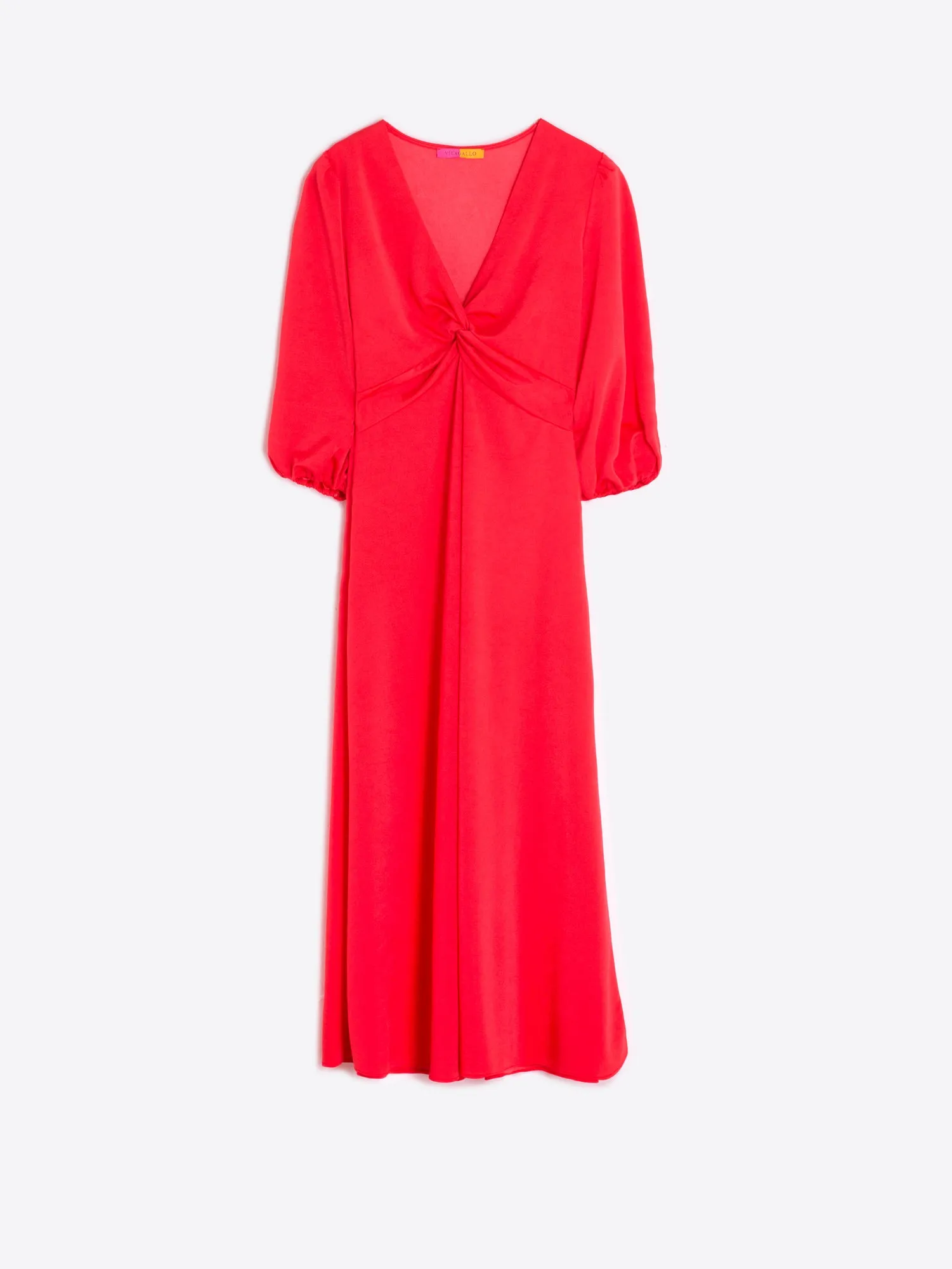 Vilagallo Coral Carolina Coral Satin Dress