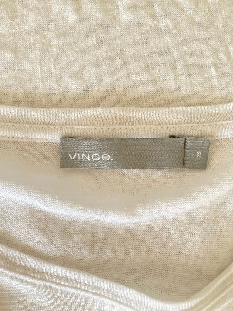 Vince White Linen Top, XS