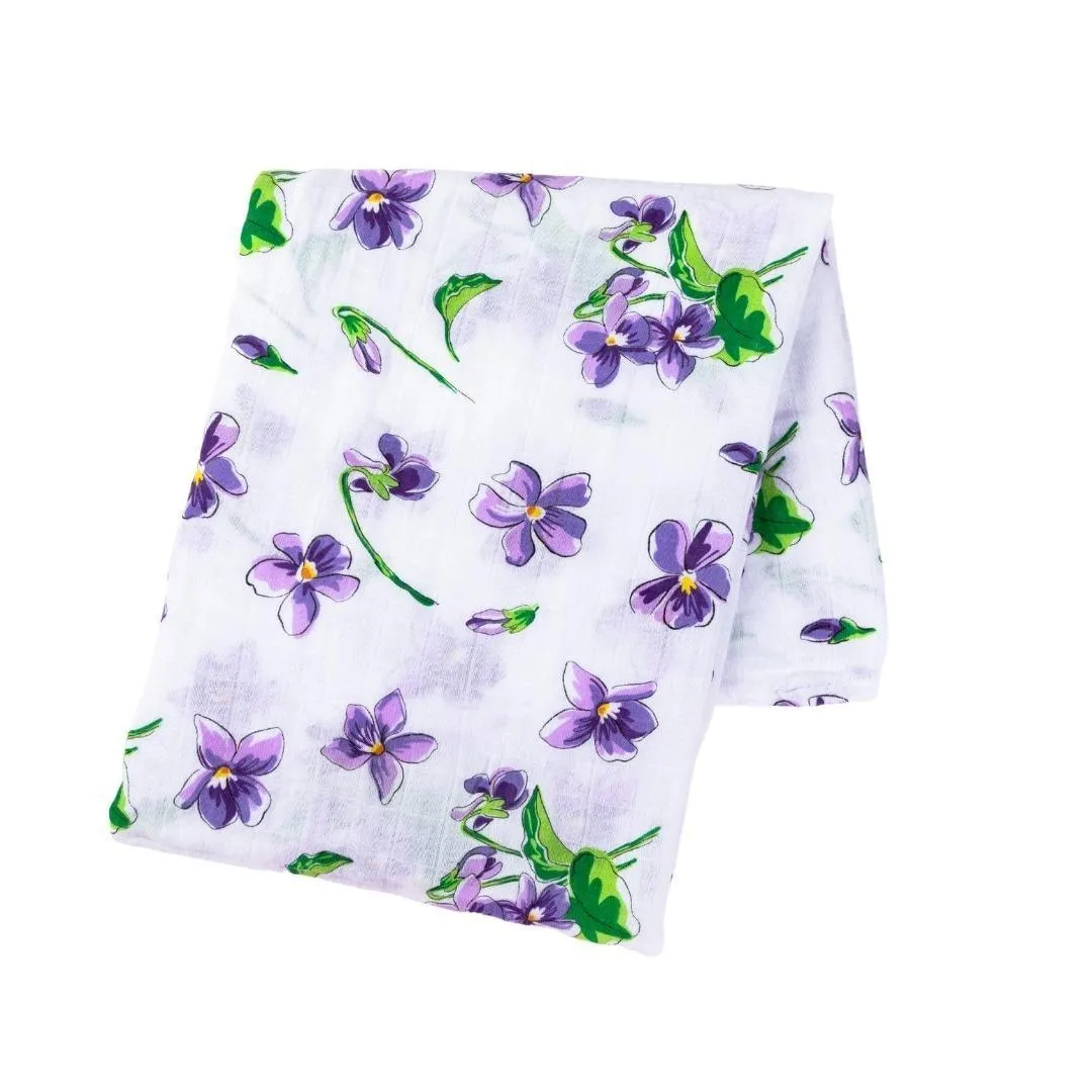 Violet Baby  Muslin Swaddle Receiving Blanket