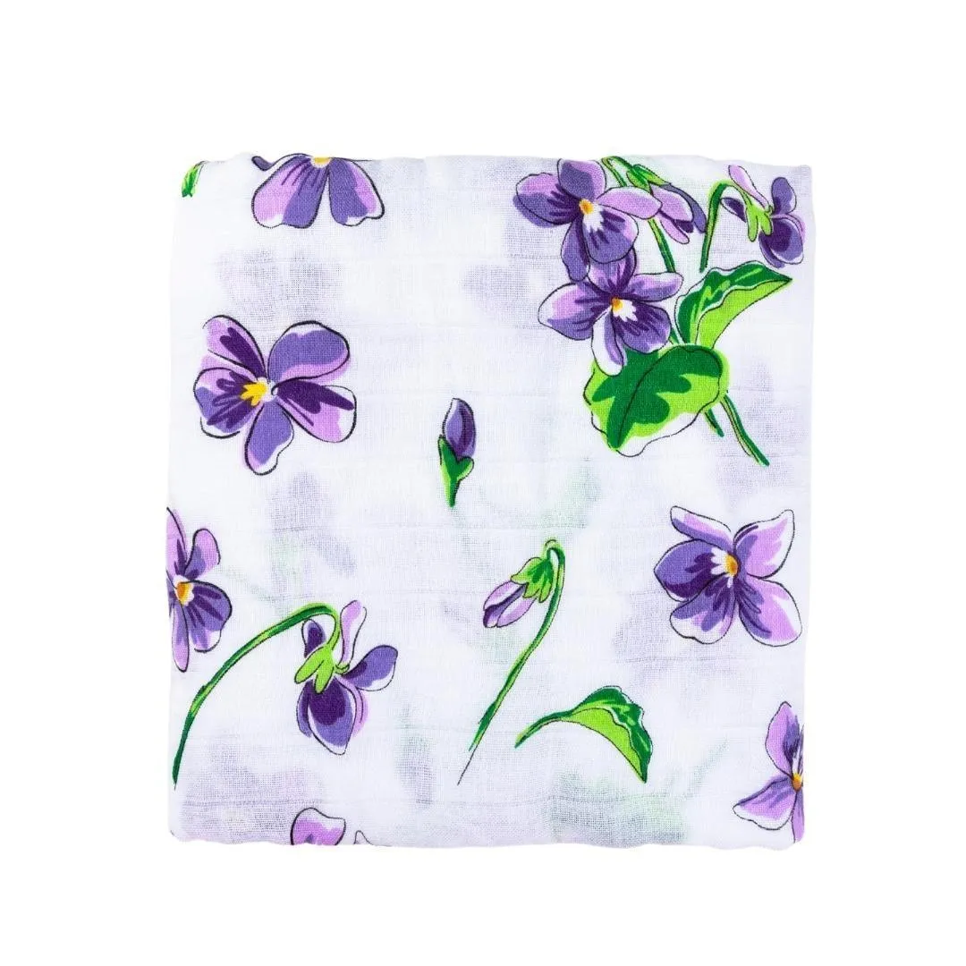 Violet Baby  Muslin Swaddle Receiving Blanket