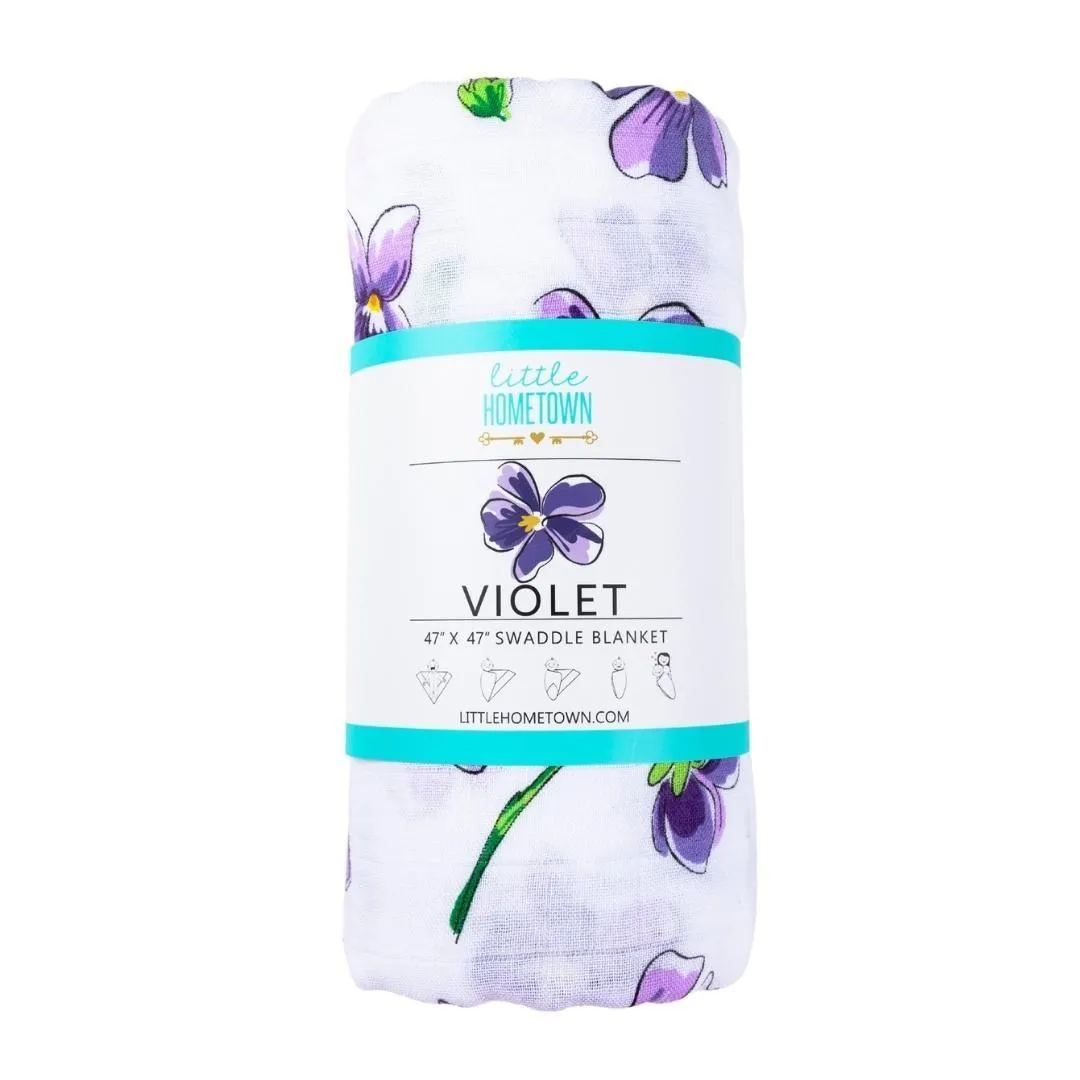 Violet Baby  Muslin Swaddle Receiving Blanket