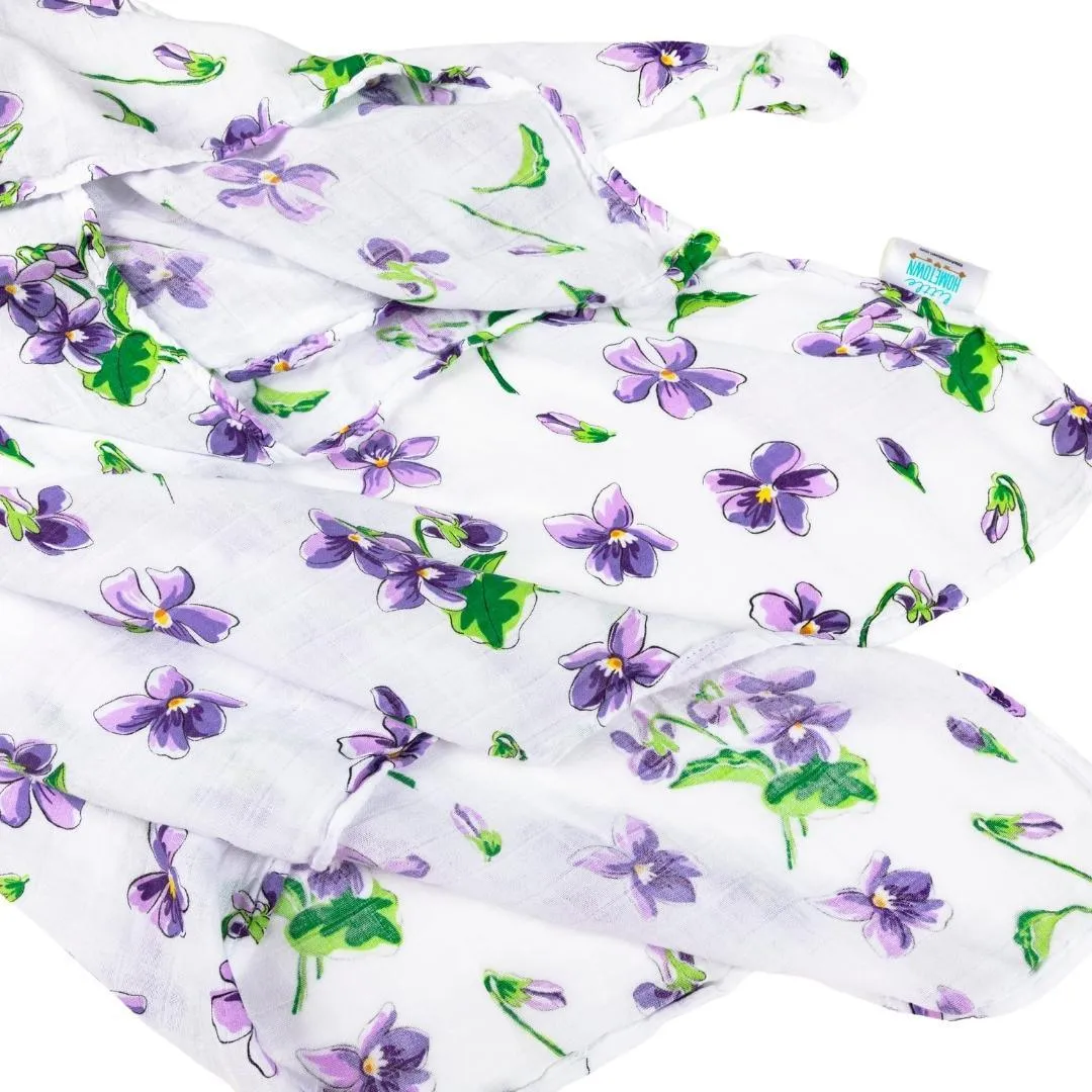 Violet Baby  Muslin Swaddle Receiving Blanket