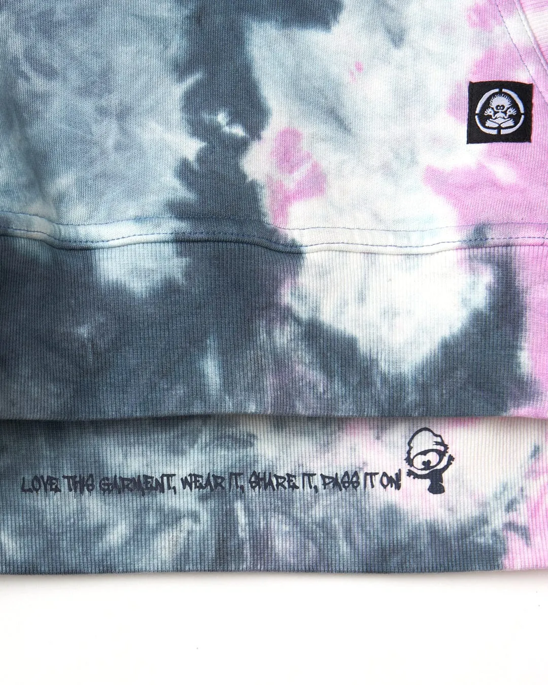 Wave Rider Wales - Kids Tie Dye Pop Hoodie - Pink/Grey