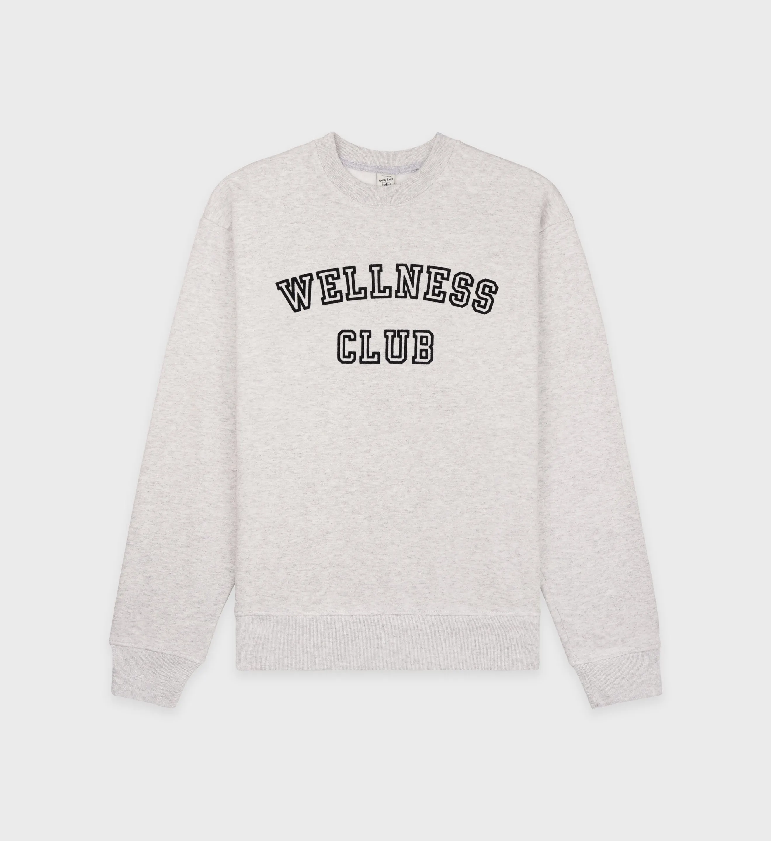 Wellness Club Flocked Crewneck - Heather Gray/Black