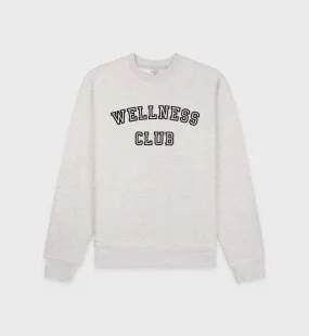 Wellness Club Flocked Crewneck - Heather Gray/Black