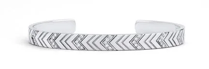 White Gold Multi-Diamond Chevron Cuff