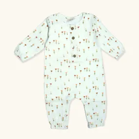 Wildflowers Classic Button Baby Jumpsuit (Organic Muslin)