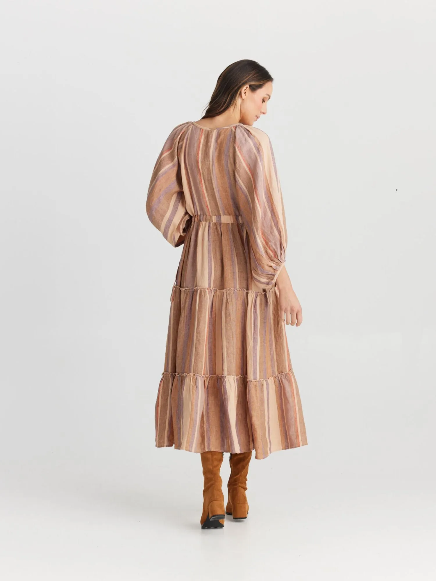 Wing & A Prayer Maxi Dress | Santal Stipe