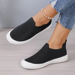 Women's Casual Mesh Slip-On Black Breathable Flats 15001840S