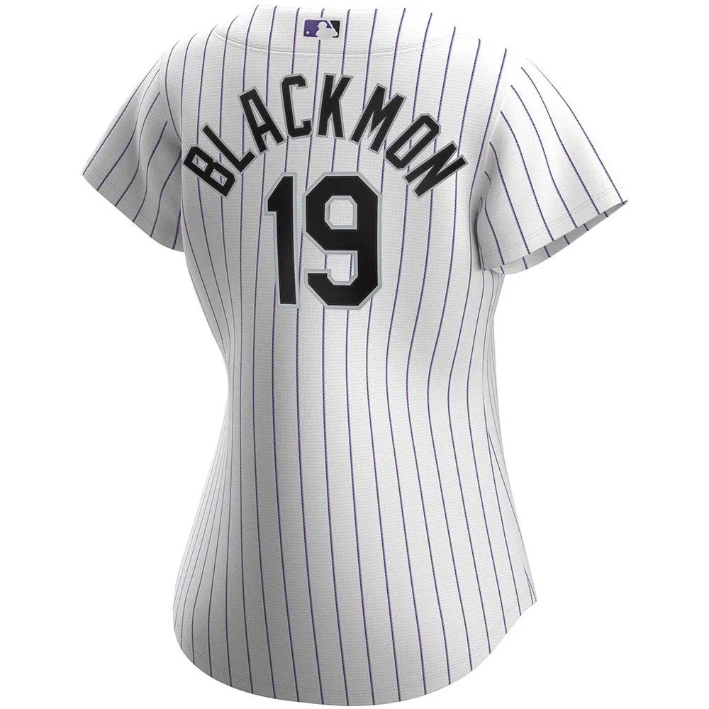 Womens Colorado Rockies Charlie Blackmon Cool Base Replica Jersey White