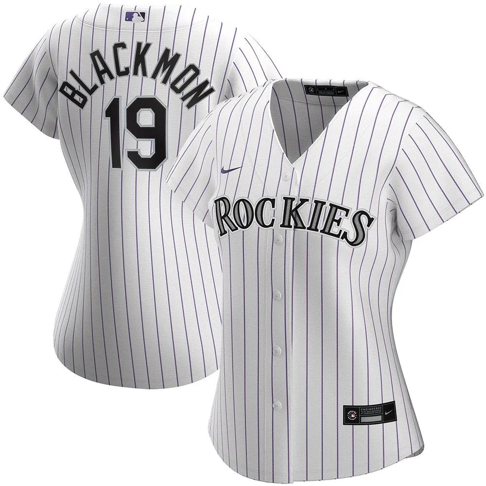 Womens Colorado Rockies Charlie Blackmon Cool Base Replica Jersey White