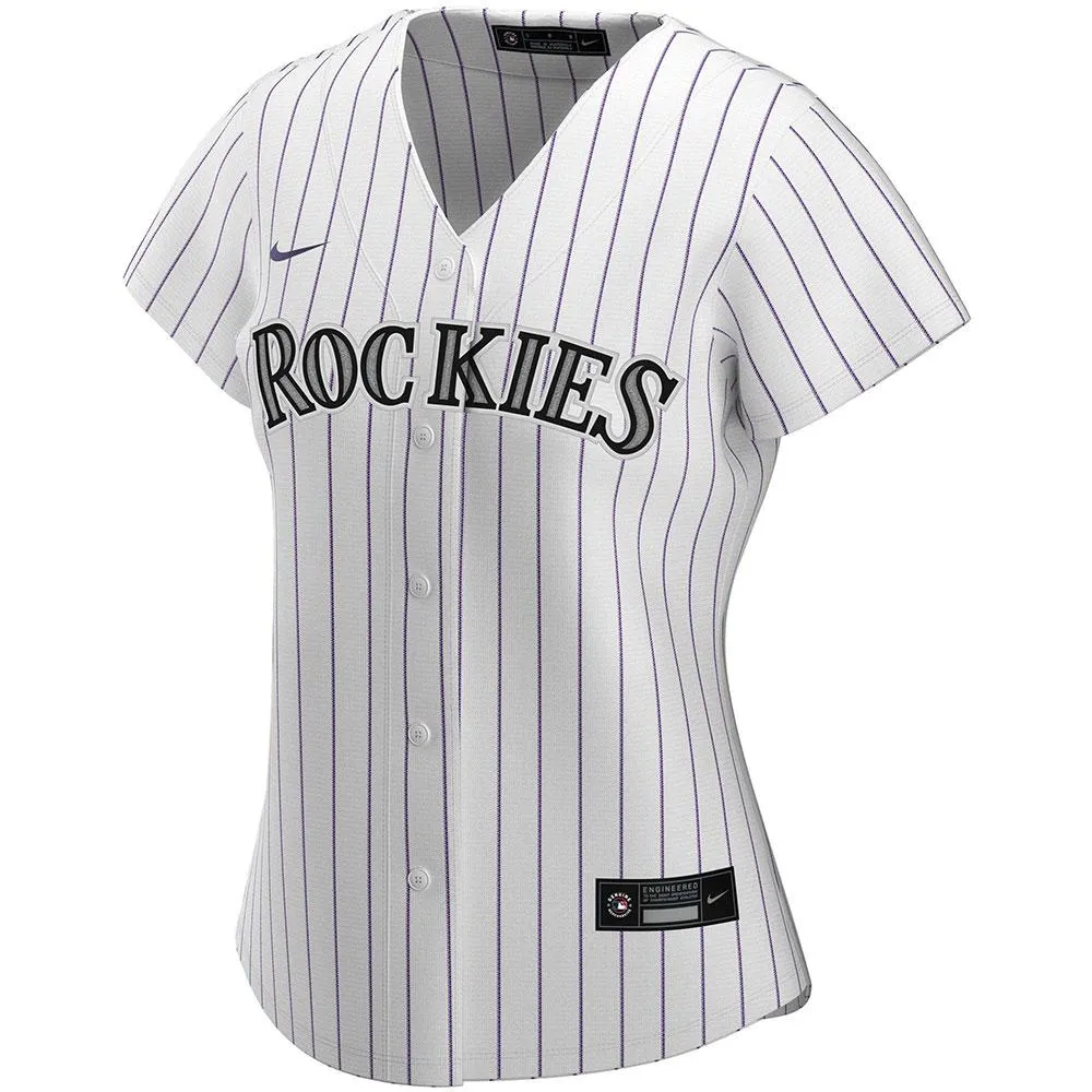 Womens Colorado Rockies Charlie Blackmon Cool Base Replica Jersey White