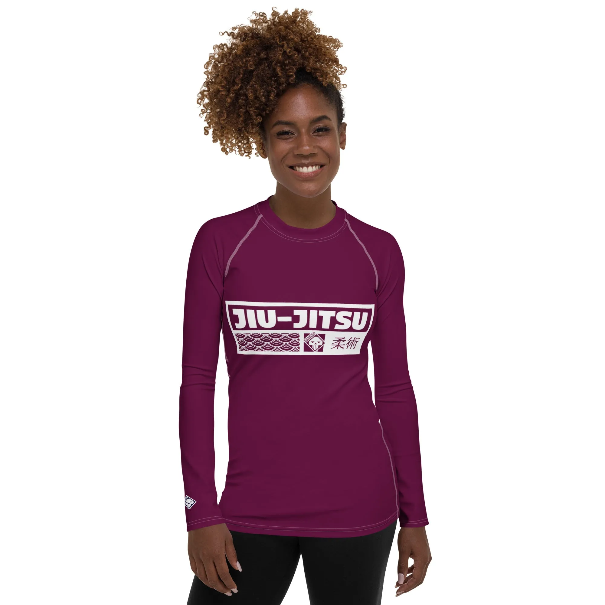 Womens Long Sleeve BJJ Rash Guard - Jiu-Jitsu 013 - Tyrian Purple