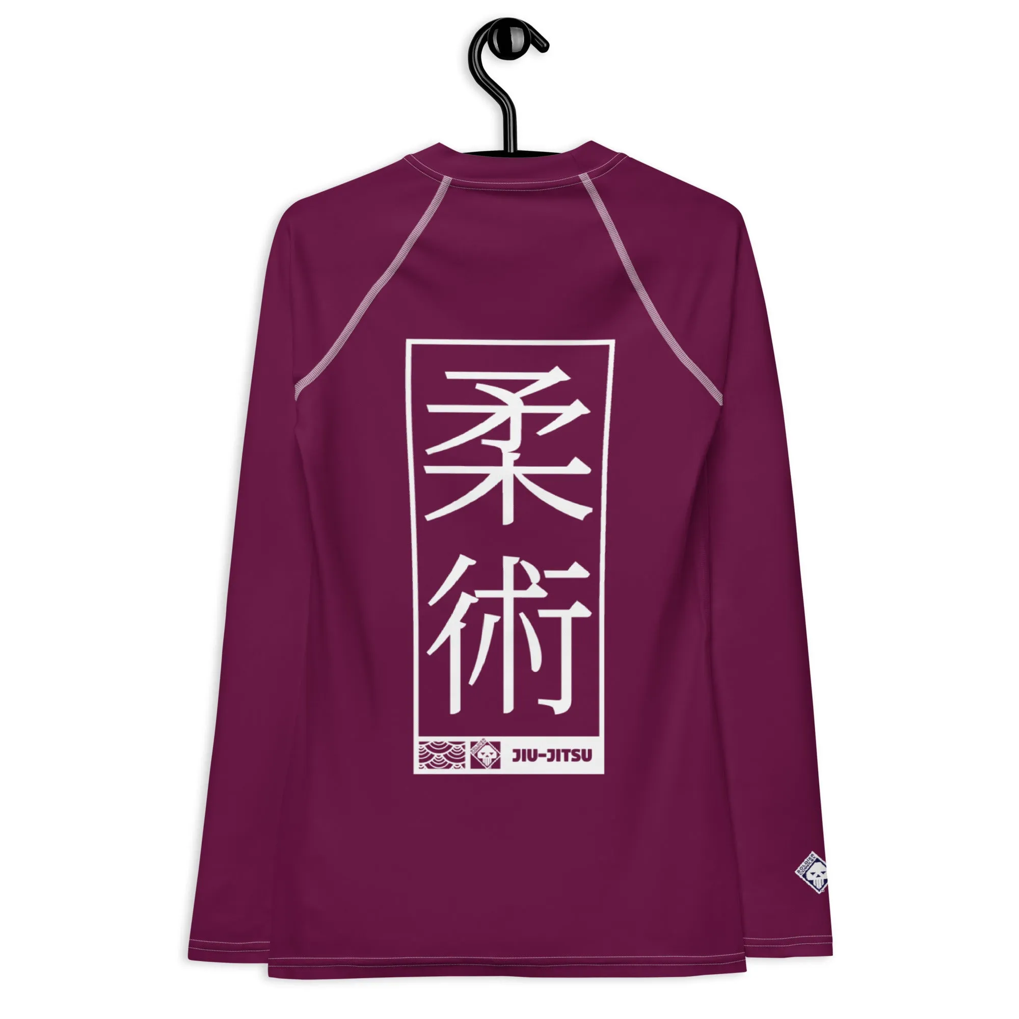 Womens Long Sleeve BJJ Rash Guard - Jiu-Jitsu 013 - Tyrian Purple