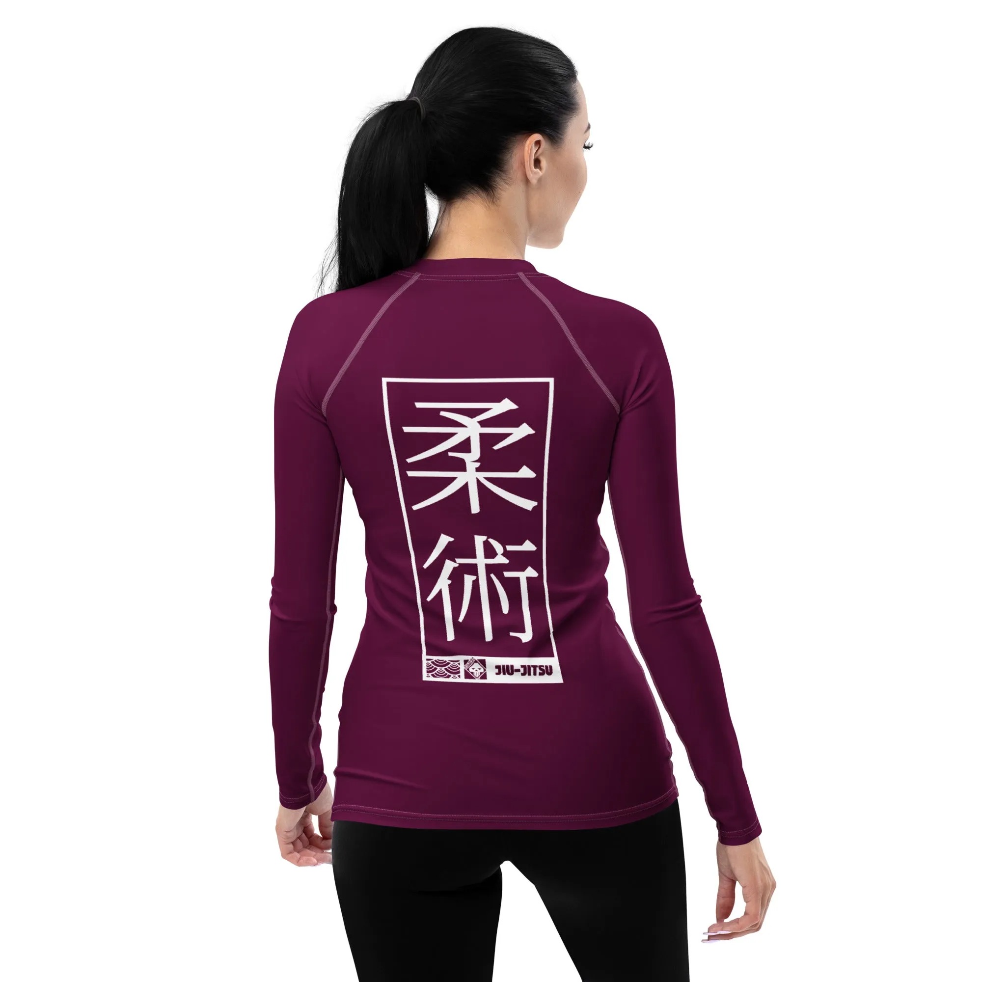 Womens Long Sleeve BJJ Rash Guard - Jiu-Jitsu 013 - Tyrian Purple