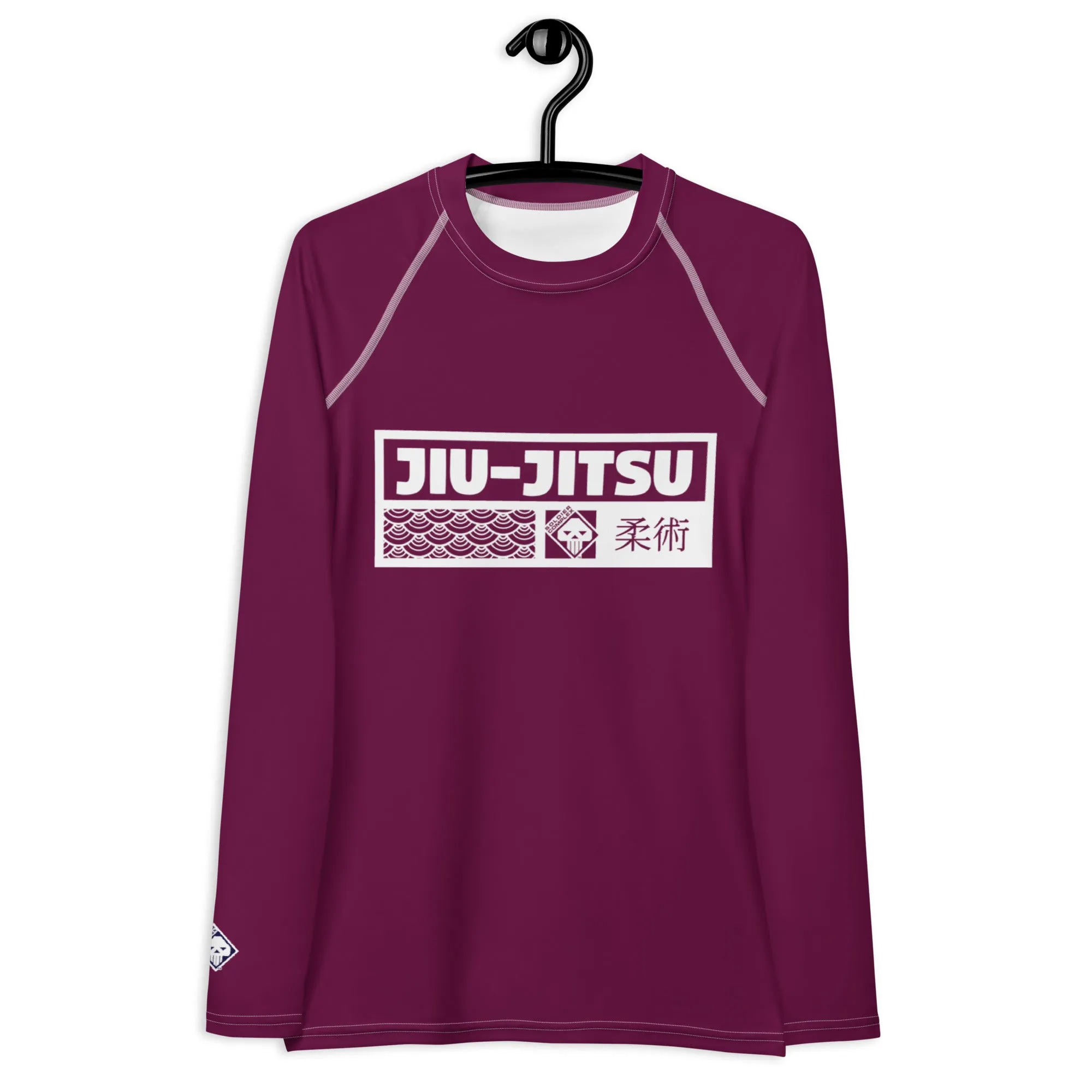 Womens Long Sleeve BJJ Rash Guard - Jiu-Jitsu 013 - Tyrian Purple