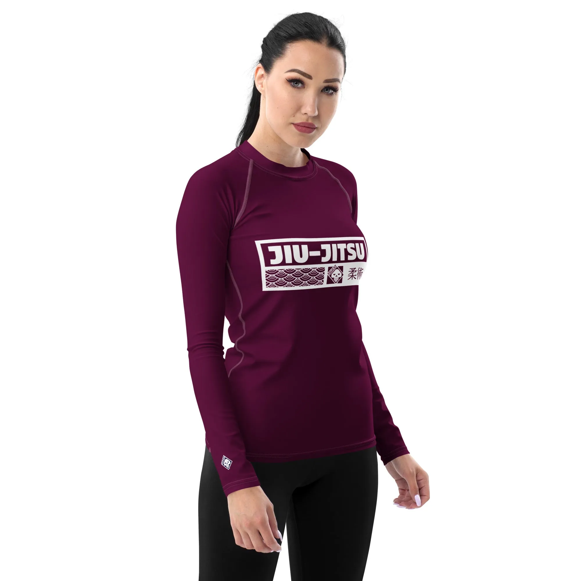 Womens Long Sleeve BJJ Rash Guard - Jiu-Jitsu 013 - Tyrian Purple