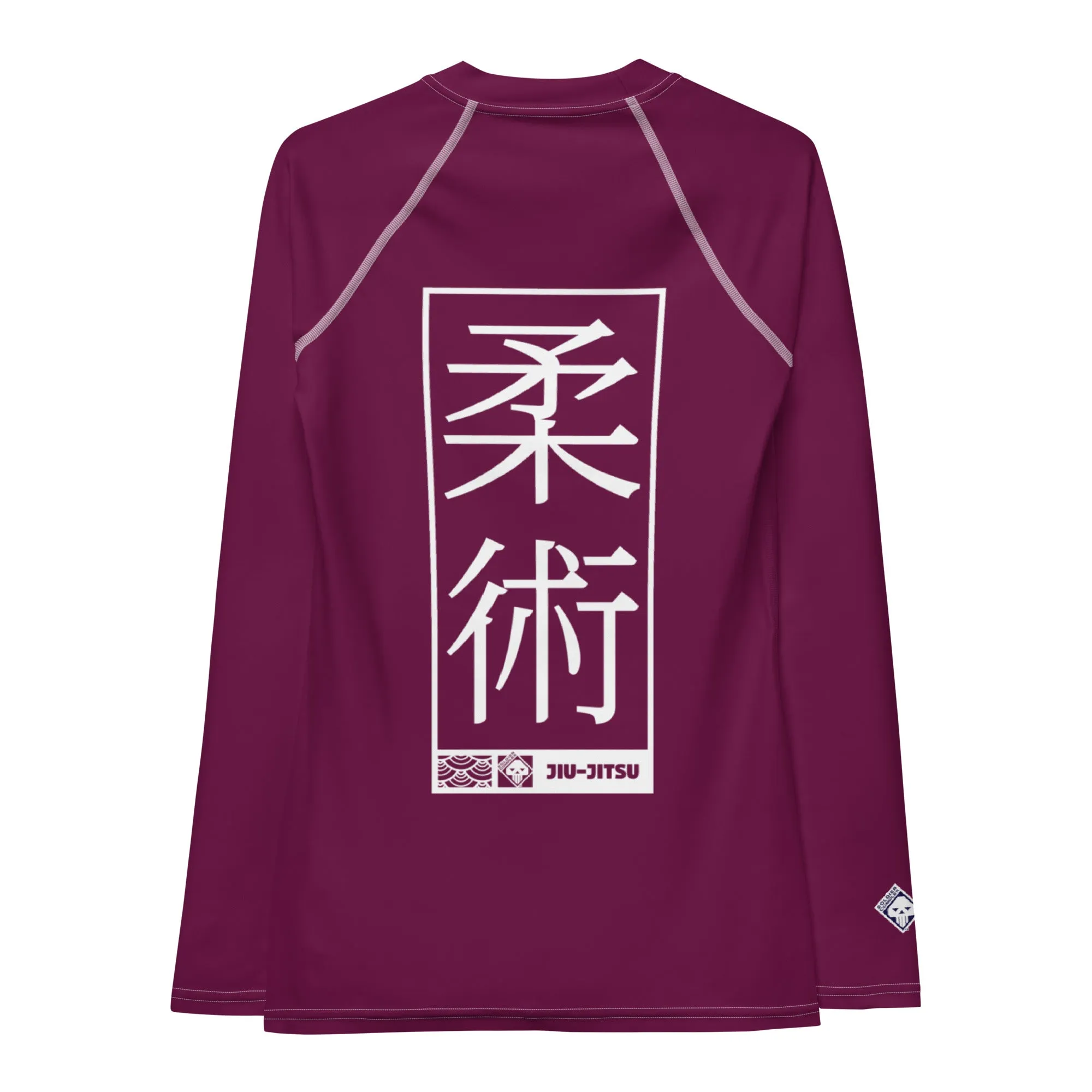 Womens Long Sleeve BJJ Rash Guard - Jiu-Jitsu 013 - Tyrian Purple