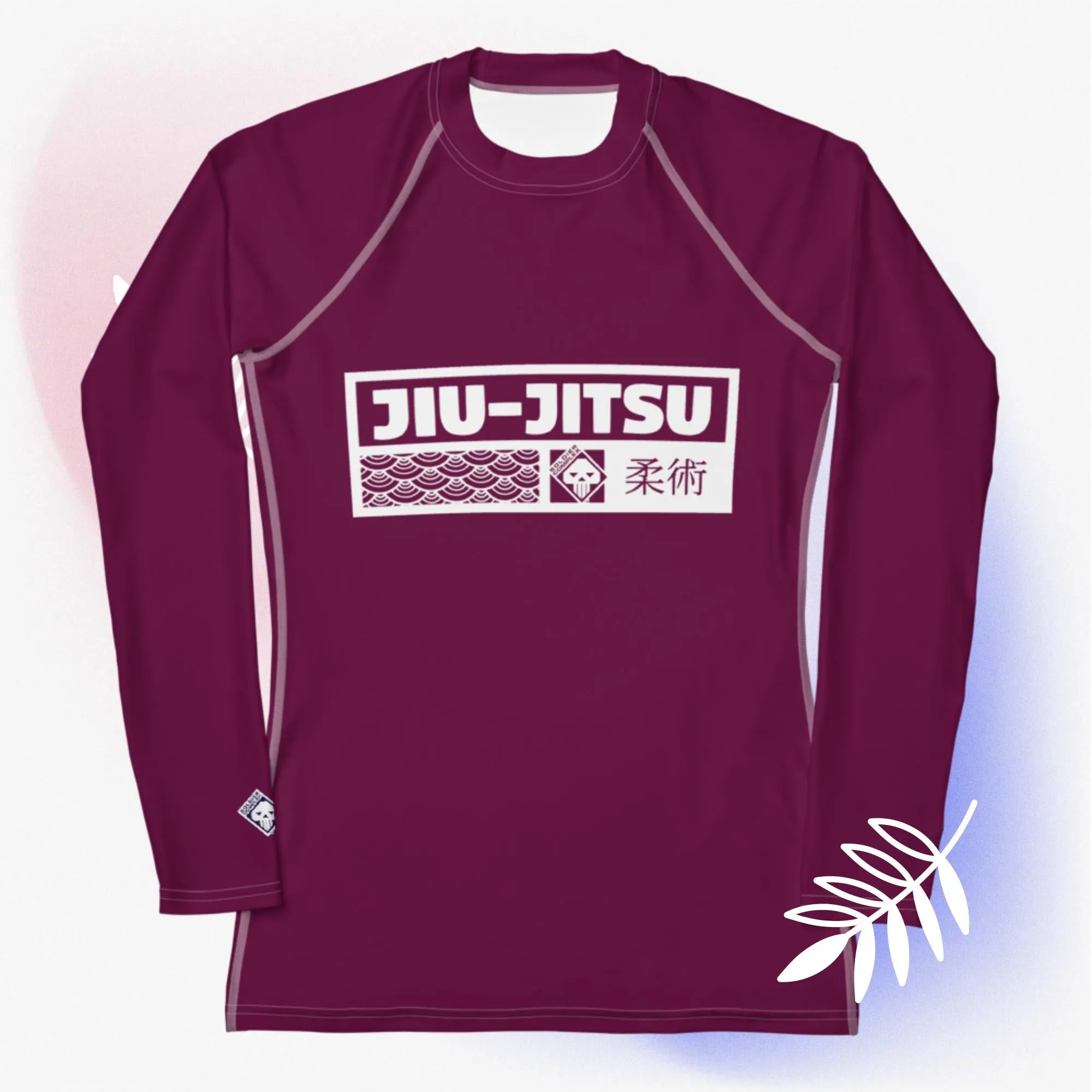 Womens Long Sleeve BJJ Rash Guard - Jiu-Jitsu 013 - Tyrian Purple