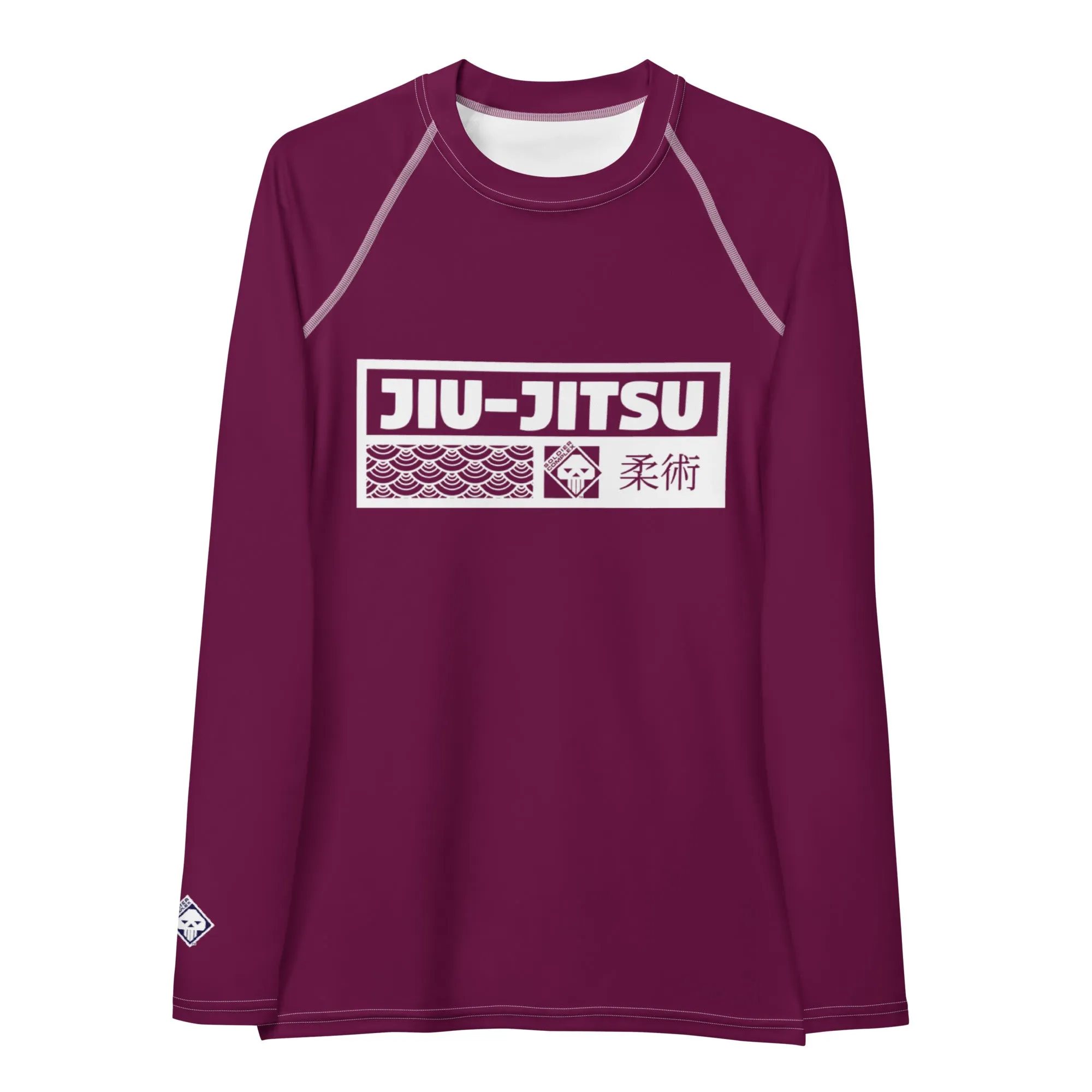 Womens Long Sleeve BJJ Rash Guard - Jiu-Jitsu 013 - Tyrian Purple