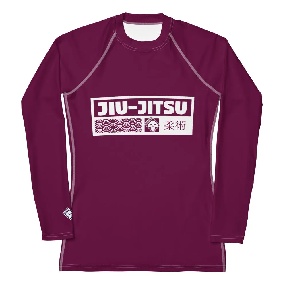 Womens Long Sleeve BJJ Rash Guard - Jiu-Jitsu 013 - Tyrian Purple