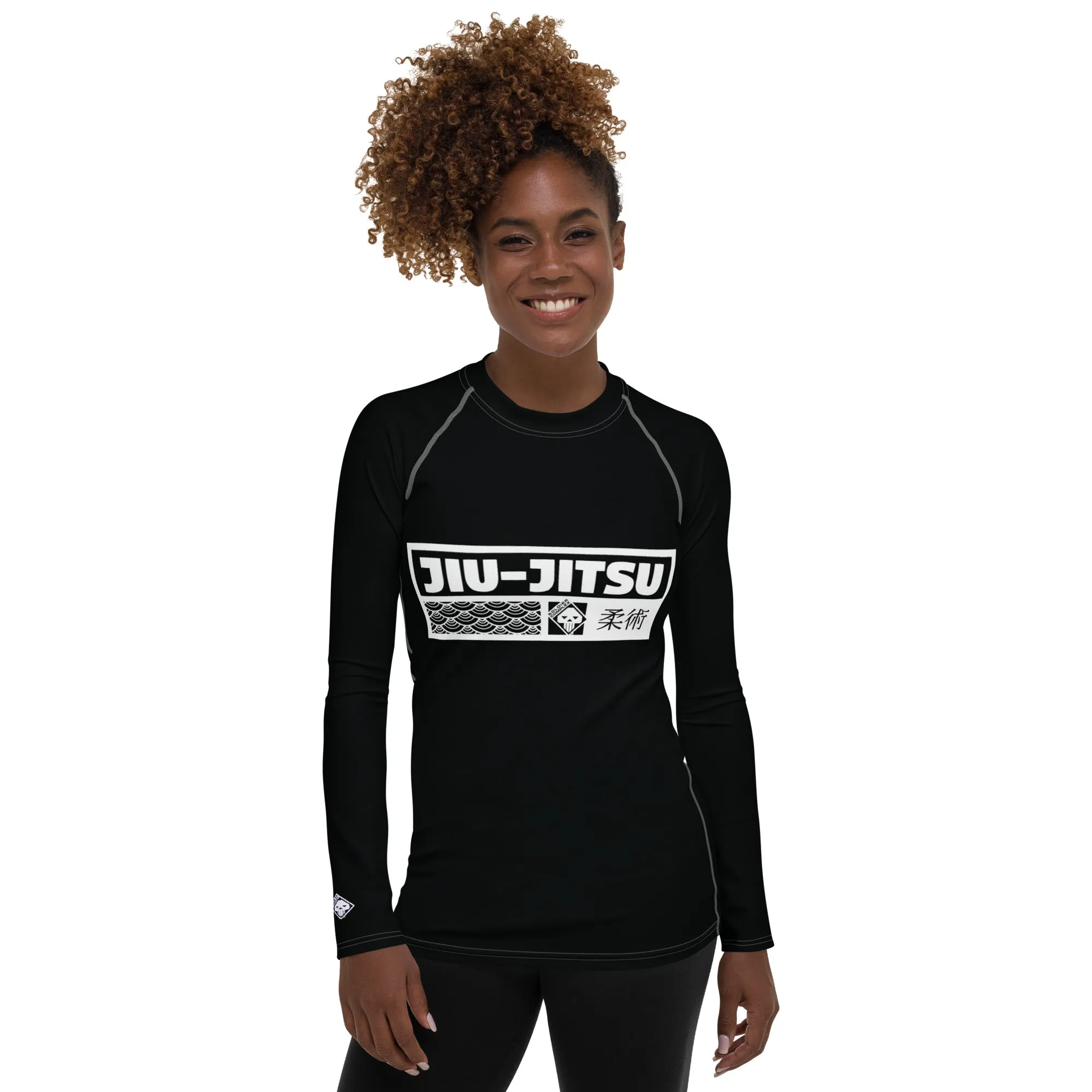 Womens Long Sleeve BJJ Rash Guard - Jiu-Jitsu 015 - Noir