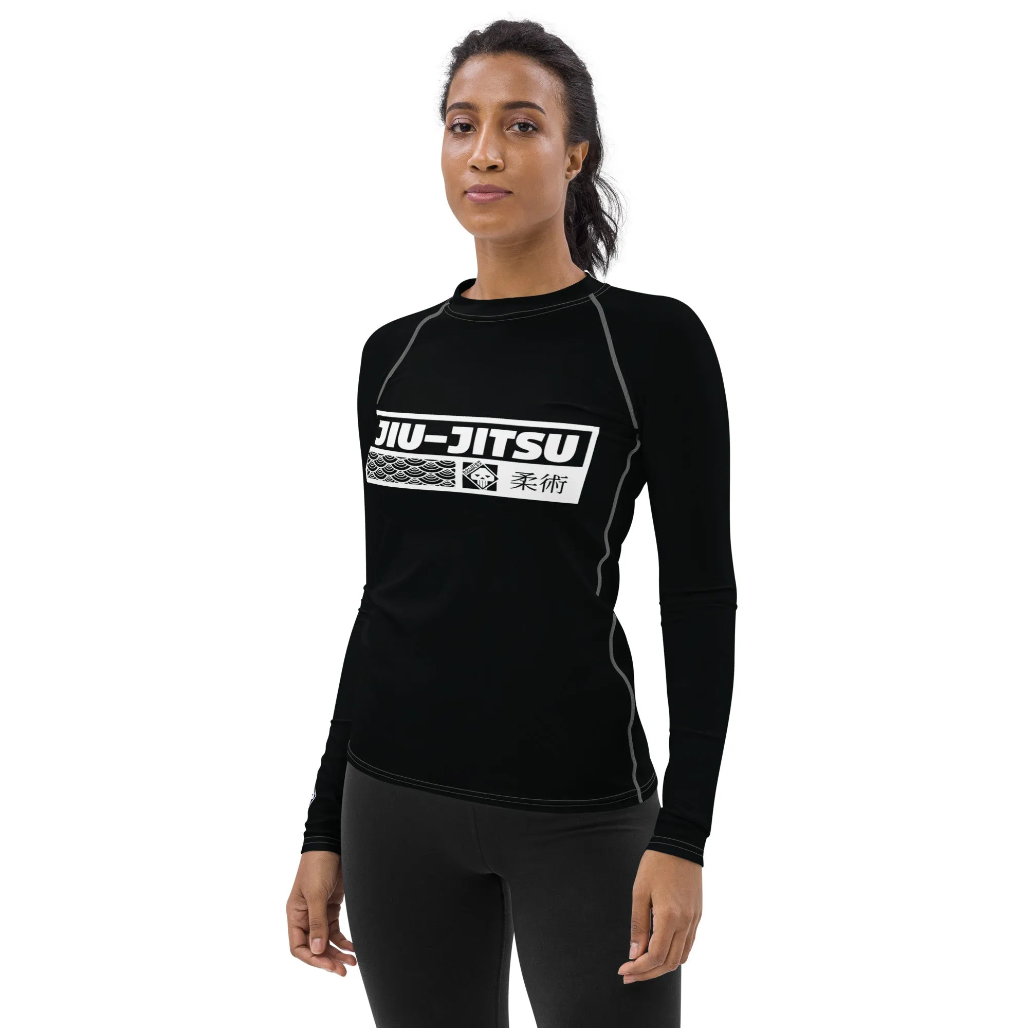 Womens Long Sleeve BJJ Rash Guard - Jiu-Jitsu 015 - Noir